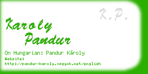 karoly pandur business card