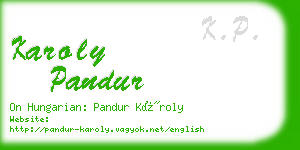 karoly pandur business card